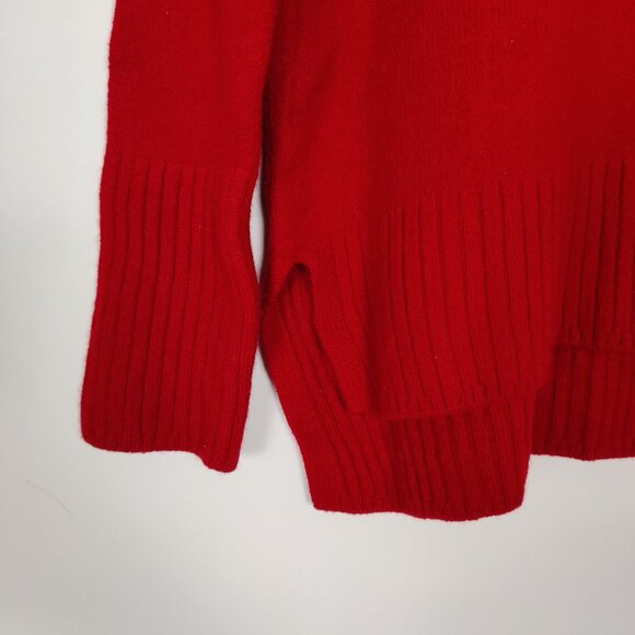 H Halston Women's Sweater Size S Red Extra Fine Merino Wool Knitwear Warm Winter - Picture 4 of 9